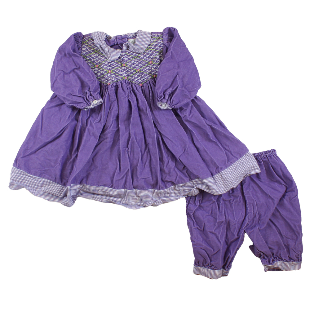 Petit Ami Girls Purple | White Apparel Sets size: 12 Months